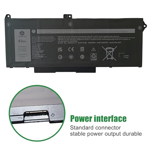 RJ40G CPX-M033W 63Wh Laptop Battery Replacement for Dell Latitude 5420 5520 Precision 3560 Series Notebook 01K2CF 075X16 WY9DX 0WK3F1 0M3KCN M033W Black 15.2V 3941mAh - size: 12.4*5.5*1.1inch RJ40G