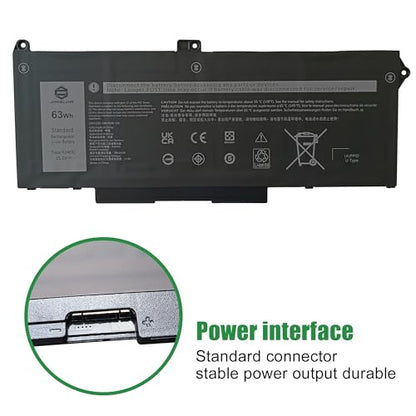 RJ40G CPX-M033W 63Wh Laptop Battery Replacement for Dell Latitude 5420 5520 Precision 3560 Series Notebook 01K2CF 075X16 WY9DX 0WK3F1 0M3KCN M033W Black 15.2V 3941mAh - size: 12.4*5.5*1.1inch RJ40G