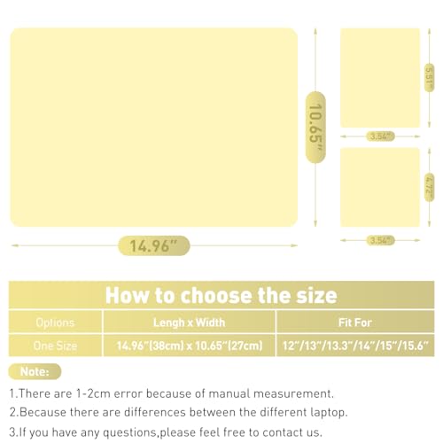 15-15.6 inches Netbook Laptop Skin Sticker Decal Reusable Cover Protector for 11.6 12 13 13.3 14 15 15.4 Notebook Chromebook Easy to Apply Remove, Scratch-Resistant Waterproof I Light Yellow - color: Light Yellow