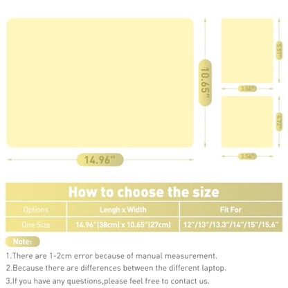 15-15.6 inches Netbook Laptop Skin Sticker Decal Reusable Cover Protector for 11.6 12 13 13.3 14 15 15.4 Notebook Chromebook Easy to Apply Remove, Scratch-Resistant Waterproof I Light Yellow - color: Light Yellow