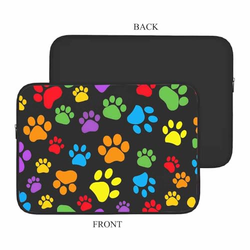 Laptop Sleeve Bag 15.4 15.6 Inch,Colorful Dog Paw Print Protective Polyester Computer Cases Laptop Cover Briefcase Bag Tablet Travel Cover - color: LPS-019