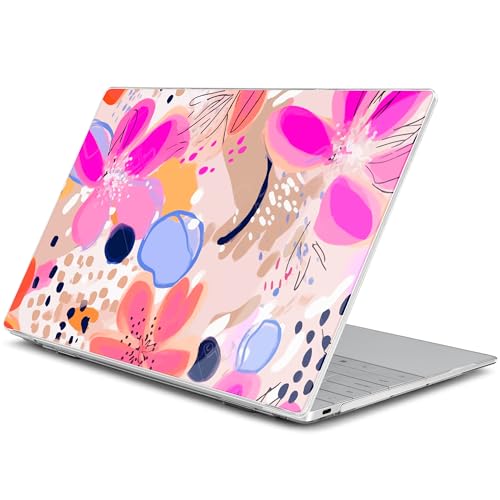 Batianda Blush Pink Stamens Case for Dell XPS 13 Laptop 2024 2025 | Fits Model 9340/9345/9350 13.4" Display, Lightweight Slim Hard Shell Protection for Women, Students and Floral Lovers - color: Pink stamens