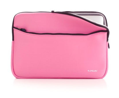 13-inch Soft Neoprene Sleeve Case for MacBook & UltraBook Laptop (Built-in External Pocket) - Pink