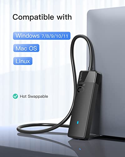 Inateck USB Hub with 4 USB A Ports, USB 3.2 Gen 2 Speed, 1.6 ft Cable, HB2025A - size: USB A TO 4A, style: With 1.6ft cable