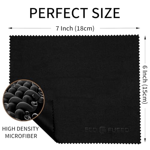 Eco-Fused Microfiber Cleaning Cloths - 40 Pack - (6 x 7 inches) for Cleaning Glasses, Spectacles, Camera Lenses, Tablets, Phones, Smartphones, Laptops, LCD Screens and Other Delicate Surfaces - color: Black (40 Pack)