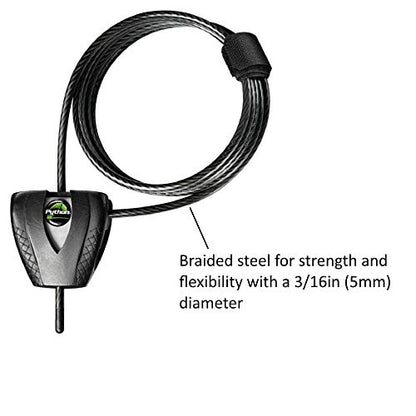 Master Lock 8417D Cable Lock, Python Adjustable Keyed Cable Lock, 6 ft. Long, 4 Pack Bundle with Keychain Light