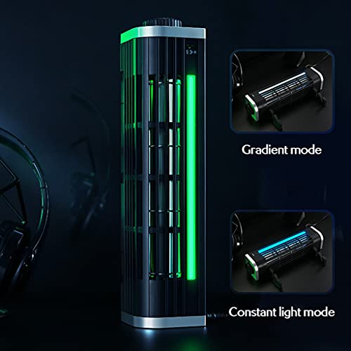 Laptop Cooler Gaming Notebook Cooling Pad Stand RGB LED Adjustable Silent 2600RPM Cable Tablet Desk Fan
