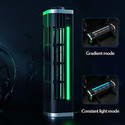 Laptop Cooler Gaming Notebook Cooling Pad Stand RGB LED Adjustable Silent 2600RPM Cable Tablet Desk Fan