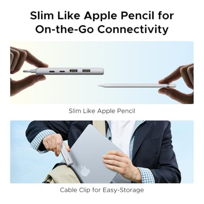UGREEN USB C Hub 5-in-1 Revodok, Slim Portable USB-C Adapter | 100W PD Charging, 4K@60Hz HDMI, 10Gbps USB 3.2 Data Ports, Lock-Screen Button & Cable Clip for MacBook Air/Pro, iPad, Laptops