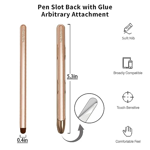 Stylus Pens with Pen Slot for Touch Screens, High Precision Capacitive Universal Stylus for iPad iPhone Tablets Samsung Galaxy All Touch Screen Devices (Golden-Long) - color: Golden-Long