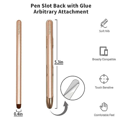Stylus Pens with Pen Slot for Touch Screens, High Precision Capacitive Universal Stylus for iPad iPhone Tablets Samsung Galaxy All Touch Screen Devices (Golden-Long) - color: Golden-Long