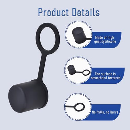 10 PCS BNC-B Port Anti-dust Plugs, Silicone Covers Caps Stoppers, Port Protector for Laptop, Phone, ID; 0.35" - size: BNC-B/Black/10 PCS