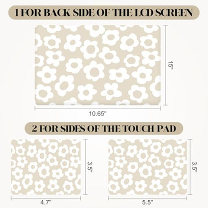 Laptop Skin Sticker Decal, Apricot Flower 13" 13.3" 14" 15" 15.4" 15.6 inch Laptop Netbook PC Notebook Universal Vinyl Reusable Skin Sticker Cover Art Case Protector - color: Apricot Floral Flower
