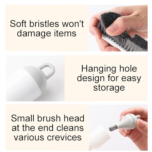 1 Pack 2 in 1 Keyboard Cleaning Brush,Soft Bristle Scraper Crevice Cleaner for Laptops,Keyboards,Window Tracks,Narrow Gaps,Portable Dust Removal Tool for Home Office - color: White
