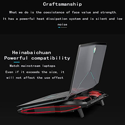 RGB Gaming Laptop Cooler Adjustable Notebook Stand 3000 RPM Powerful Air Flow Cooling Pad for 12-17 Inch