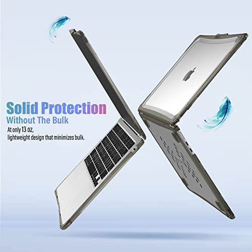 IBENZER Hexpact Protective MacBook Air 13 inch Case M5 2026 M4 2025 M3 M2 2024-2022 A3449 A3240 A3113 A2681, Heavy Duty Case & KeyboardCover & ScreenFilm, Gray, HPE-KK-GY+2 - color: Gray