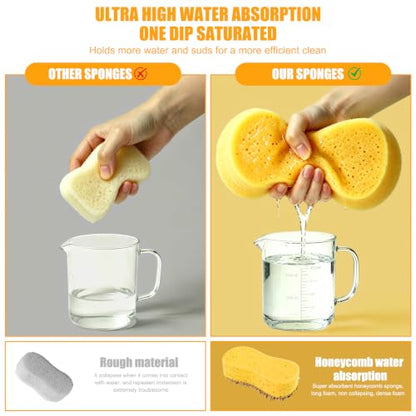 2 Pack Large Plush Car Sponge for Cleaning, 22x11x5CM | Large Sponge, Rich Foam & Durable, Scratch-Free, Long-Hair Microfiber Wash Sponge for Cars Trucks SUVs & Household Use - color: 2 Pack