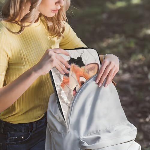 Cute Fox White 15-16 Inch Quilted Laptop Sleeve Case Soft Notebook Protector Bag Computer Carrying Case - color: Cute Fox White, size: Large