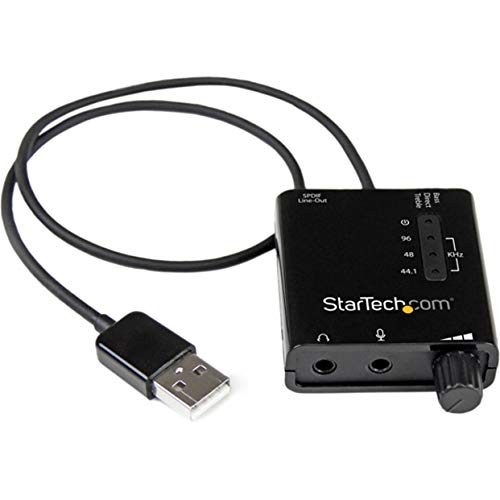 StarTech.com USB Sound Card w/ SPDIF Digital Audio & Stereo Mic – External Sound Card for Laptop or PC – SPDIF Output (ICUSBAUDIO2D),Black 0.6" x 1.8" | With SPDIF Digital Audio & Stereo Mic, External Sound Card for Laptop or PC