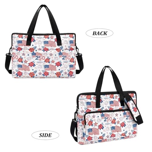 Laptop Sleeve, Laptop Cover with Adjustable Strap Computer Bag Tablet Notebook Sleeves Handbag Messenger Briefcase - color: Usa 250th Birthday Design