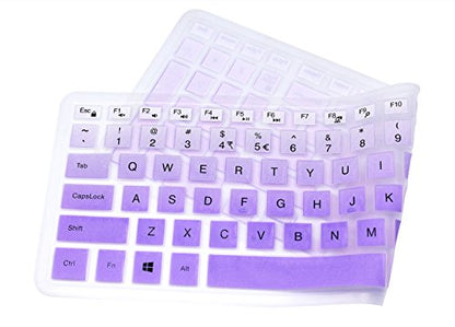 Silicone Keyboard Cover Compatible for 15.6" Dell Inspiron 15 3000 & 5000 Series, 17.3 inch Dell Inspiron 17 5000 Series, Inspiron 15 i3541 i5566, Inspiron 17 i5749 Series Laptop (Purple Ombre) - color: Purple Ombre