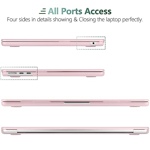 DONGKE Compatible with MacBook Air 13 inch Case M5 M4 M3 M2 2026 2025 2024-2022 A3449 A3240 A3113 A2681, Plastic Hard Shell & Keyboard Cover for MacBook Air 13.6 inch, Cream Solid Pink - color: Cream Solid Pink