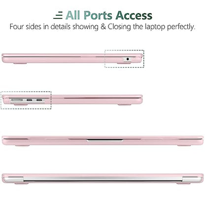 DONGKE Compatible with MacBook Air 13 inch Case M5 M4 M3 M2 2026 2025 2024-2022 A3449 A3240 A3113 A2681, Plastic Hard Shell & Keyboard Cover for MacBook Air 13.6 inch, Cream Solid Pink - color: Cream Solid Pink