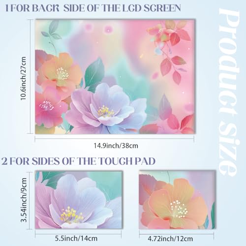 SUPERDANT Laptop Skin Sticker Flower Laptop Decals Personalized Universal Notebook Computer Wrap Vinyl Skin Stickers Cover Art Decal Removable 12-15.6 Inch Waterproof Scratch-Resistant Gifts - style: Colorful Florals