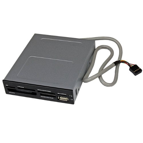 StarTech.com 3.5in Front Bay 22-in-1 USB 2.0 Internal Multi Media Memory Card Reader with Simultaneous Access - CF/SD/MMC/MS/xD - Black , TAA (35FCREADBK3) - size: Multi-Card, style: USB 2.0