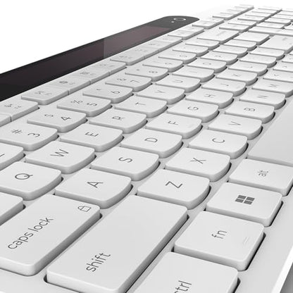 Lenovo 800 Self-Charging Bluetooth Keyboard, Uses Ambient Light for Charging, Bluetooth 5.1, Supports 3 Devices, Battery Free, Wireless, White - color: White