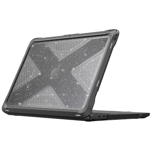 Fintie Case for MacBook Pro 13 Inch A2338(M2 M1) A2251 A2289 A2159 A1989 A1706 A1708 (2016-2023) - Heavy Duty Hard Shell Cover with TPU Bumper for MacBook Pro 13 with/Without Touch Bar, Glittering - color: Glittering