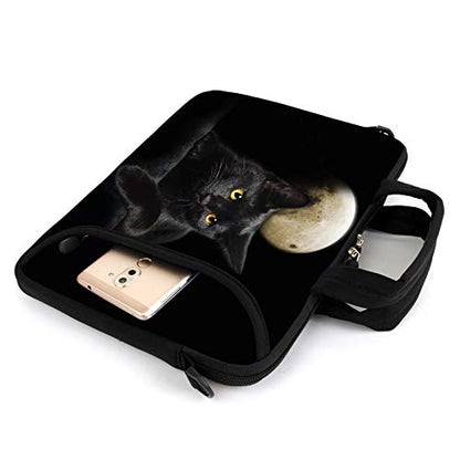 AMARY 14" 15" 15.4" 15.6" laptop sleeve chromebook case adjustable shoulder strap with handle accessory pocket for men women (Cat) - color: Cat