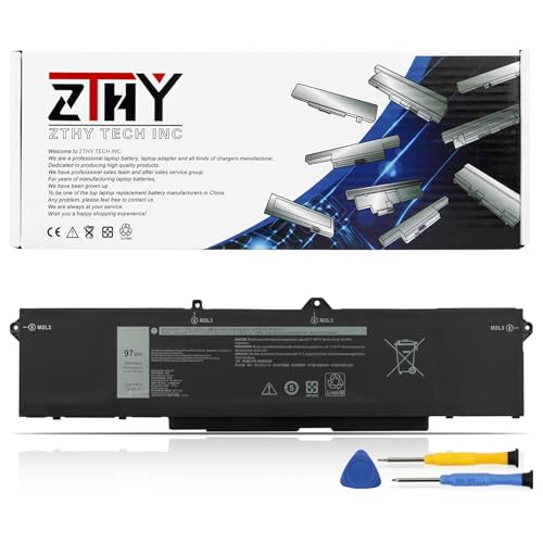9JRV0 Battery Replacement for Dell Latitude 5521 5531 Precision 3561 3571 | 3581 3591 Alienware m17 R5 AMD/ Alienware m18 R1 R2/ Alienware m18 R1 AMD Laptop Series 0P3TJ 05RGW 53XP7 11.4V 97Wh 8071mAh - size: 13.78*3.50*0.32 inch 9JRV0