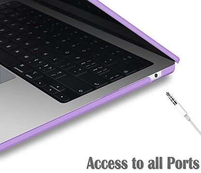 UESWILL Compatible with MacBook Air 13 inch M5 M4 M3 M2 Case 2022-2026 Model A3449 A3240 A3113 A2681, Matte Hard Shell Case Cover for MacBook Air 13.6 + Microfiber Cloth, Purple - color: Purple, size: MacBook Air 13" (M2 M3 M4 M5)