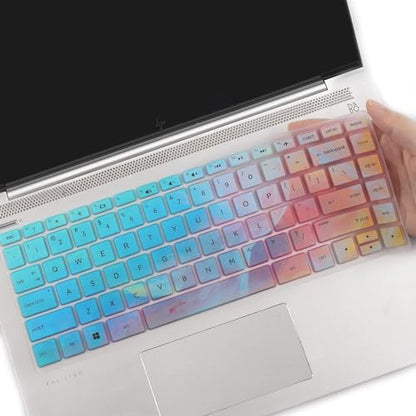 Keyboard Cover for HP Pavilion/HP Laptop 14-dk 14m-dh 14-dq 14-cd/ce/cf 14-dq0052dx dq2053cl dq0002dx 14-dq5043cl 14-cf2112wm 14-dk1003dx 14-ce3065st 14-fq0039ms 14-dh2097nr 14t-dq200 dq300 - color: Colorful