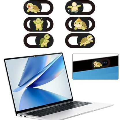 6Pcs 6 Styles Turtle Camera Cover Slide Cute Privacy Guard Accessories, 0.04 Inch Ultra Thin Webcam Cover Protector Blocker for Laptop Desktop Computer Tablet Notebook Mini PC Office Use - color: Turtle