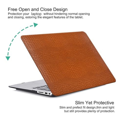 Case for Crocodile MacBook Pro 14 inch 2026 2025-2021 M5 M4 M3 M2 M1, Brown | Crocodile Skin Alligator Leather Hard Case+Keyboard Cover (Model A3427 A3426 A3434 A3112 A3185 A3401 A2918 A2992 A2779 A2442) - color: # Crocodile Brown