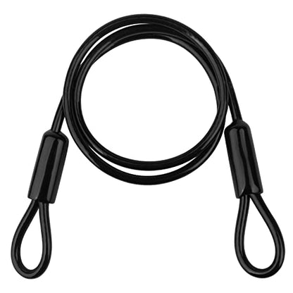 4 Pack 2.5' Black Security Cable Luggage Lock Safety Wire | Double Looped Ends