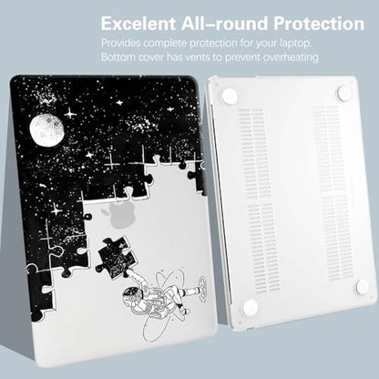 Compatible for MacBook Pro 14 Inch Case 2025-2021 M4 M3 M2 M1 Pro/Max Chip A3112 A3185 A3401 A2918 A2992 A2779 A2442, Cute Aesthetic Plastic Hard Shell & Keyboard Cover, Space Puzzle - color: 00 Space Puzzle