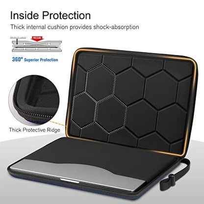 FINPAC Hard Laptop Sleeve Case for 15.6 inch Chromebook Waterproof Navy | Shockproof Computer Case Compatible with HP Dell Razer Samsung Laptop Chromebook - color: Navy, size: 15.6-inch Laptop/Chromebook