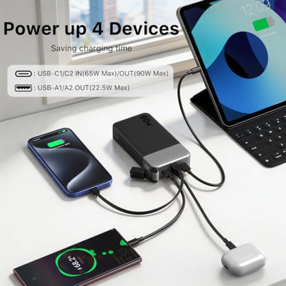 NOBIS Power Bank 90W 20000mAh Laptop Portable Charger - color: Black