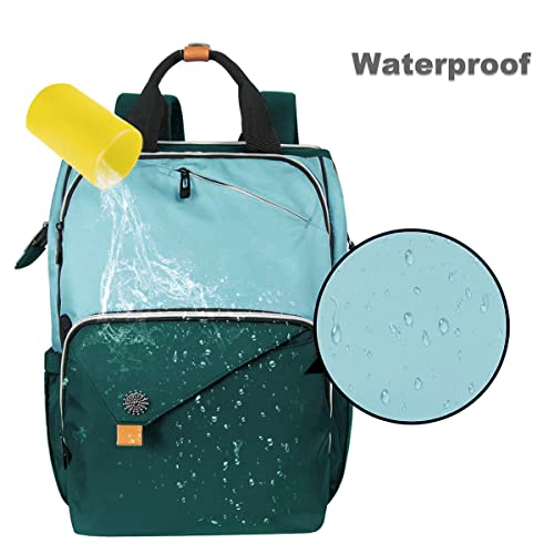 Hap Tim Laptop Backpack 15.6/14/13.3 Inch Laptop Bag Travel Backpack for Women/Men Waterproof School Computer Bag Large Capacity Bookbag for College/Travel/Business (7651EU), Green - color: Green