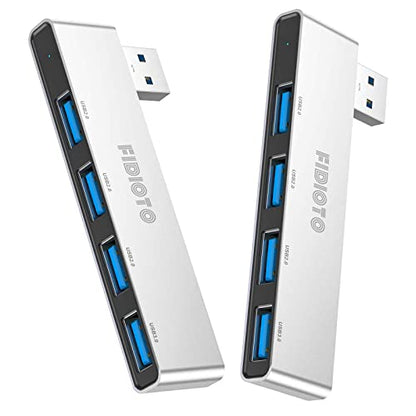 Slim USB Hub 2Pack, Fidioto 4 Port USB Adapter(1 * 3.0 Hub, 3 * 2.0 Hub), Multi USB Port Expander for Laptop, iMac Pro, MacBook Air, Mac mini/Pro, Notebook PC, USB Flash Drives and Mobile HDD Etc.