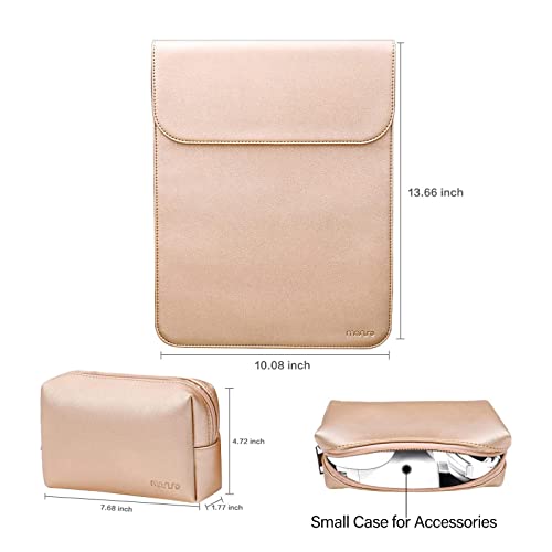 MOSISO Laptop Case 13.3 inch, 13-13.3 inch Laptop Sleeve Compatible with MacBook Neo 13 A18 Pro A3404 /Air 13/Pro 13/Pro 14 M5 M4 M3 M2 M1, Faux Suede Leather Case with Small Bag, Rose Gold - color: Rose Gold