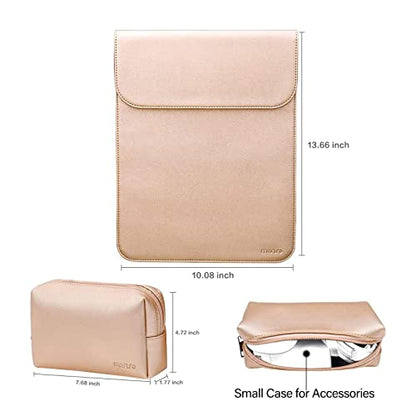 MOSISO Laptop Case 13.3 inch, 13-13.3 inch Laptop Sleeve Compatible with MacBook Neo 13 A18 Pro A3404 /Air 13/Pro 13/Pro 14 M5 M4 M3 M2 M1, Faux Suede Leather Case with Small Bag, Rose Gold - color: Rose Gold