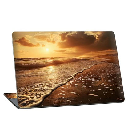 Universal Laptop Skin Sticker with 2 Wrist Pad Skins, Waterproof Scratch Resistant Vinyl Laptop Cover Decal, Cut to Fit for 11–15.6 Inch MacBook HP Dell Lenovo, Beach Sunset - color: Beach Sunset