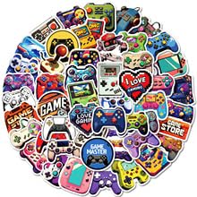 50 PCS Gaming Stickers Bulk Pack - Waterproof Vinyl Decals for Water Bottles,Skateboards Laptops, Phones| Cool Video Game Sticker for Boys, Teens, Adults | Aesthetic Gamer Gift Decals - style: A3