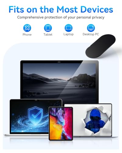 imluckies Rotating Webcam Cover [2-Pack], 0.02 Inch Ultra-Thin Metal Privacy Cover for Laptop, MacBook, iMac, PC, iPad & iPhone, Black - color: Black