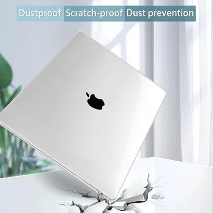 May Chen Compatible with New MacBook Air 13 inch Case 2021 2020 2019 2018 Release Models: M1 A2337 A2179 A1932, Plastic Hard Shell Case for MacBook Air 13 inch & Retina Dispaly Fits Touch ID, Clear - color: Clear