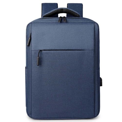 Mens Business Laptop Backpack with USB Charging Port, Multi-functional Travel Backpack, Water-Resistant Casual Daypack (Blue) - color: Blue